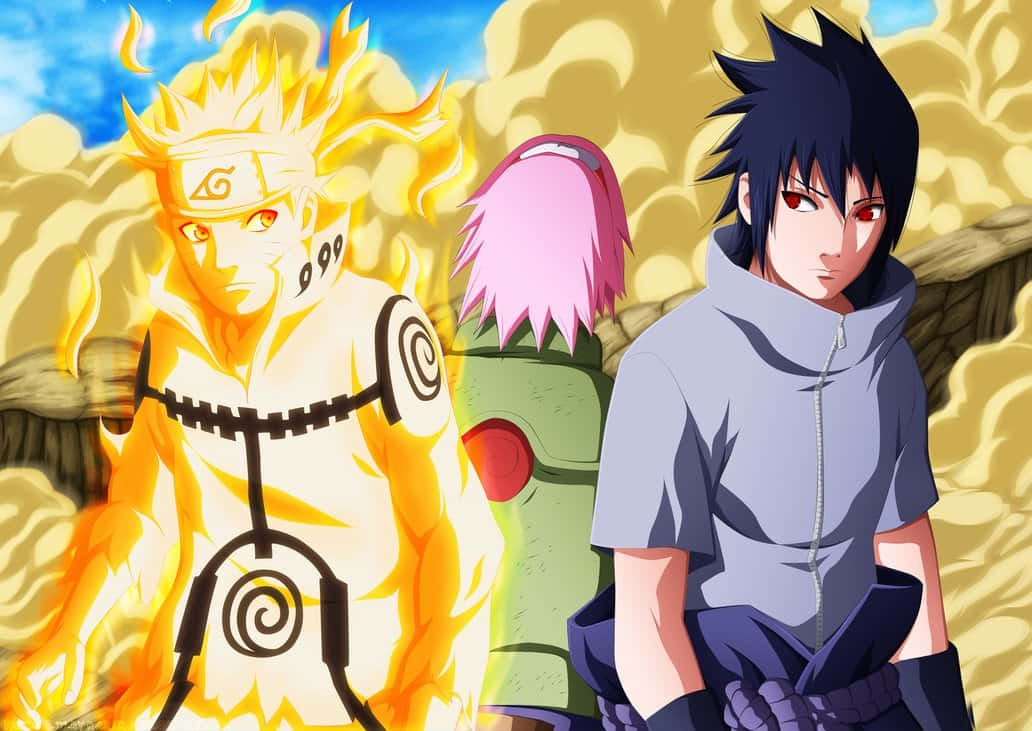 The Renowned Team 7 Of Naruto Together Again Wallpaper