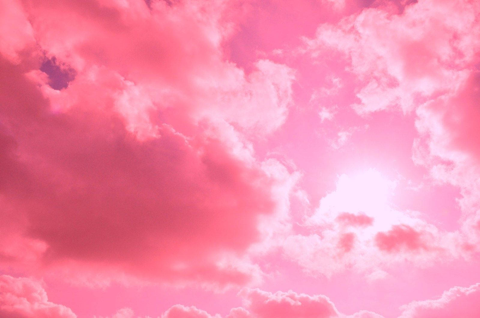 Thick Clouds Aesthetic Pink Desktop Wallpaper