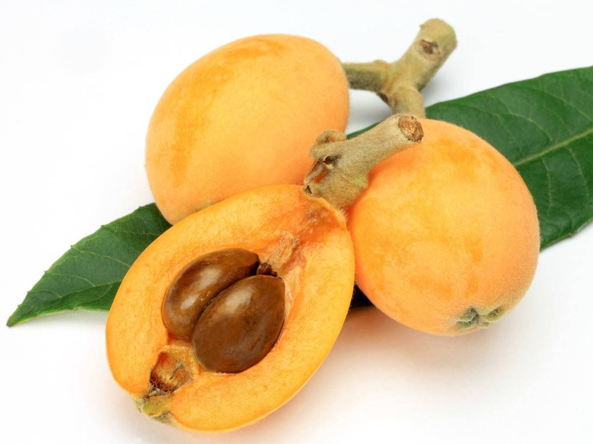 Three Loquat Fruits Wallpaper