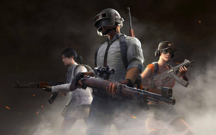 Three Players Armed And Ready Pubg Banner Wallpaper