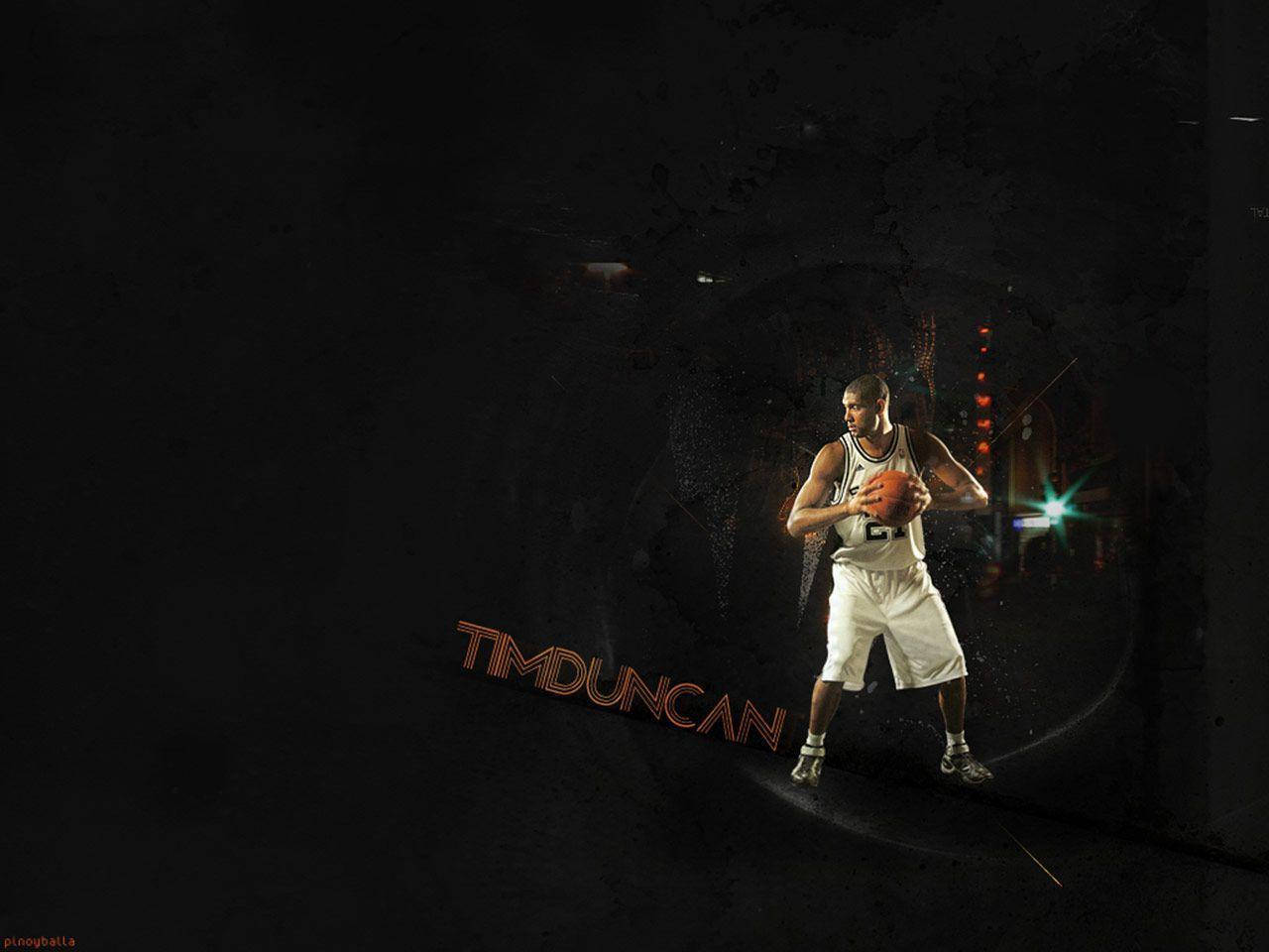 Tim Duncan In The Dark Wallpaper