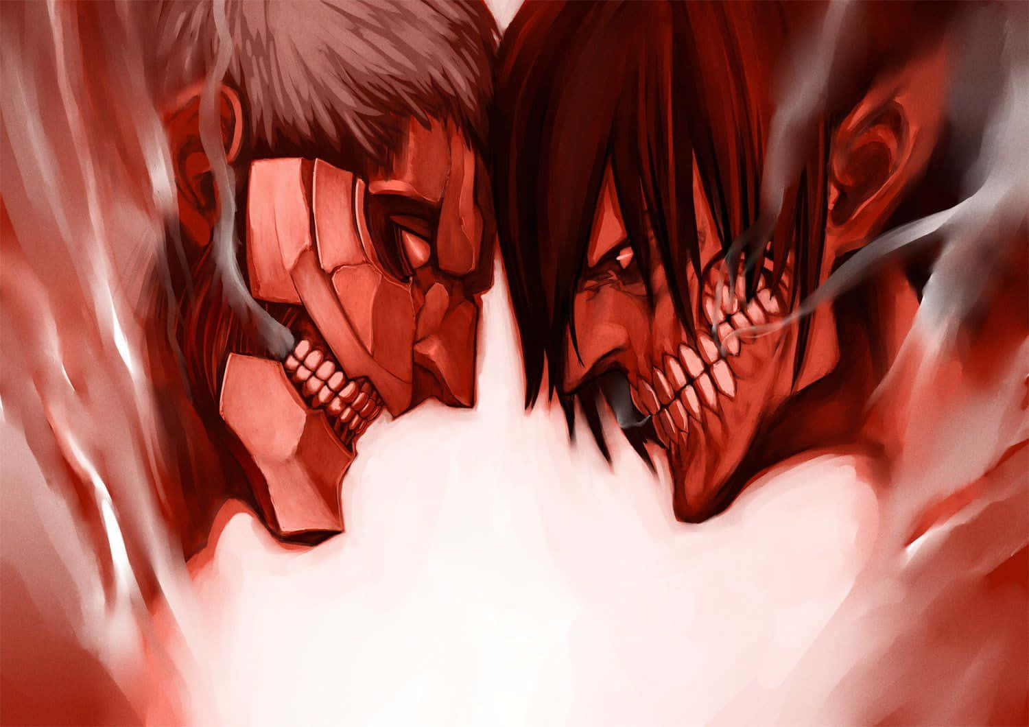 Titan Eren Yeager Versus Armored Titan Wallpaper