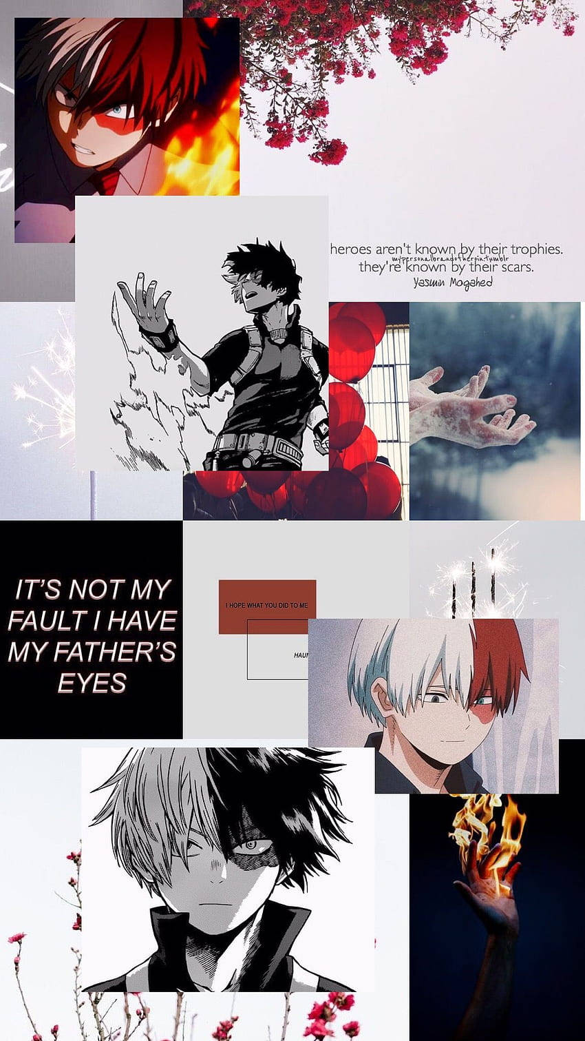 Todoroki Aesthetic My Hero Academia With Quotes Wallpaper