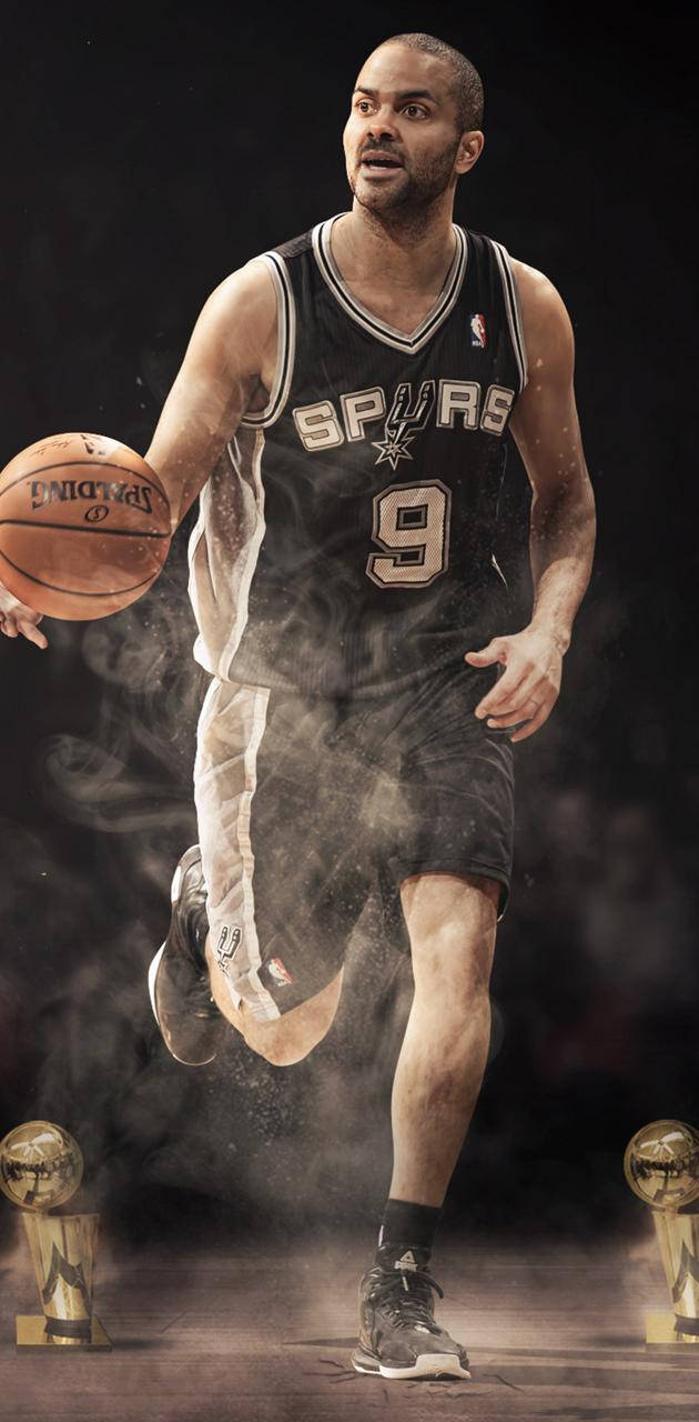 Tony Parker Two Trophies Wallpaper