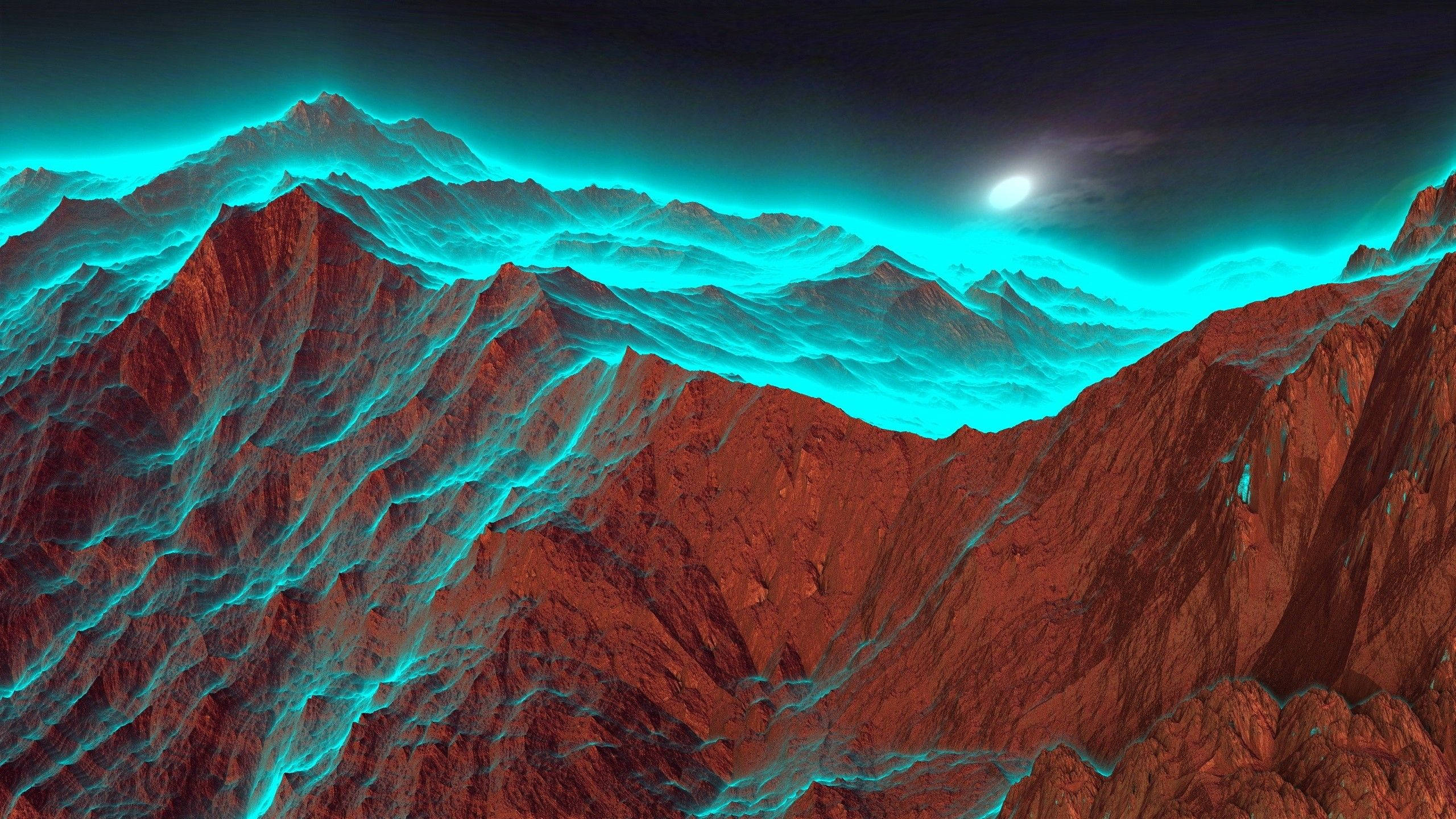 Trending Mountain Range With Teal Fog Wallpaper