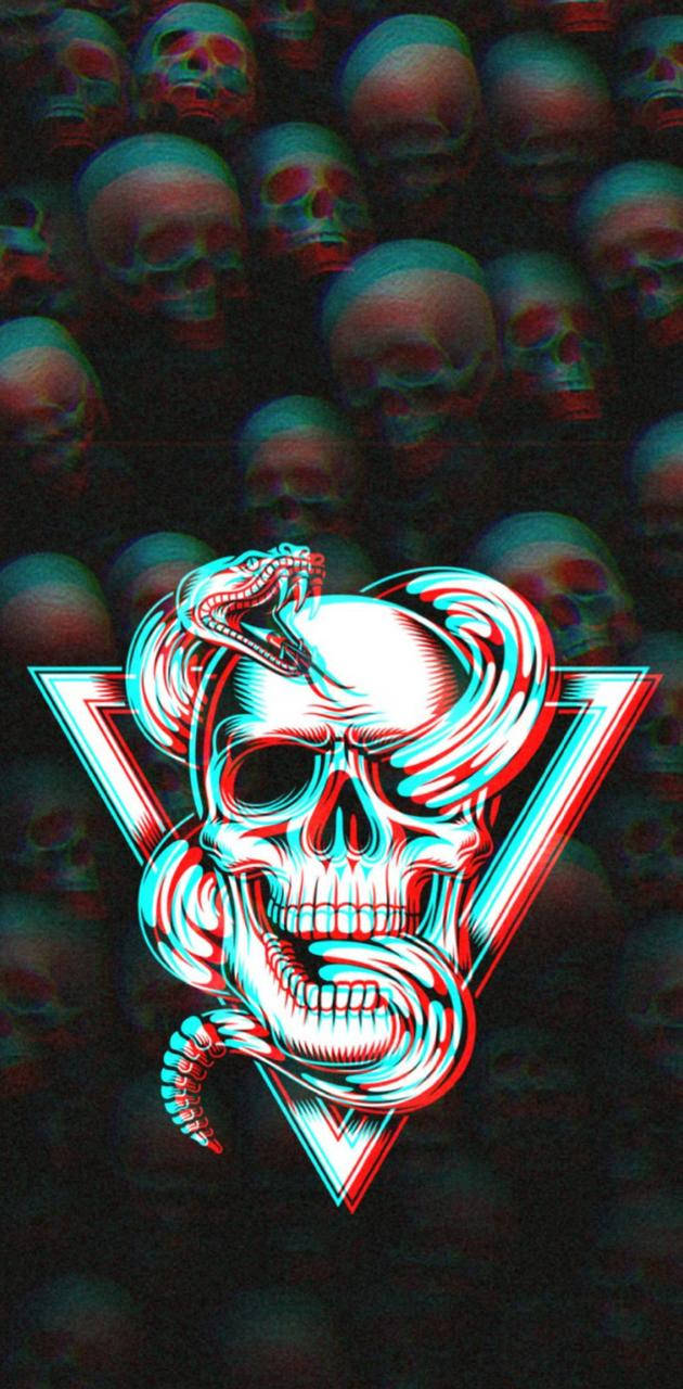 Trippy Aesthetic Skull And Snake Wallpaper