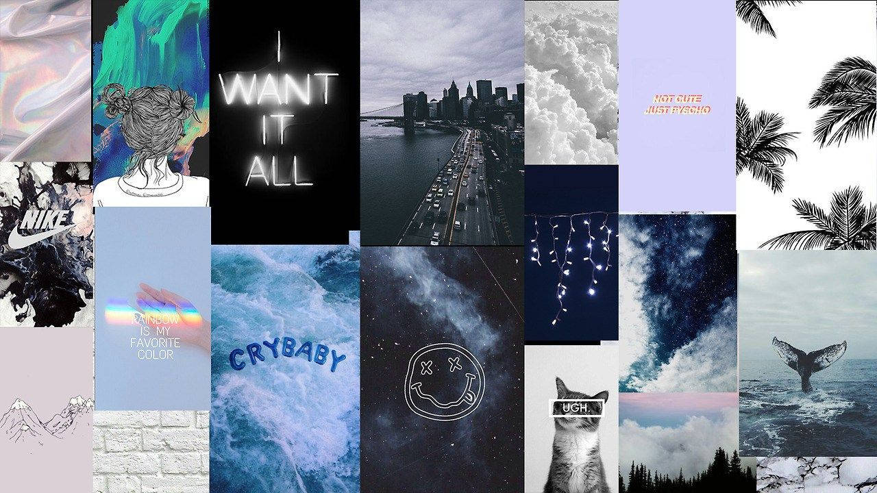 Tumblr Girl Aesthetic Collage Laptop Wallpaper