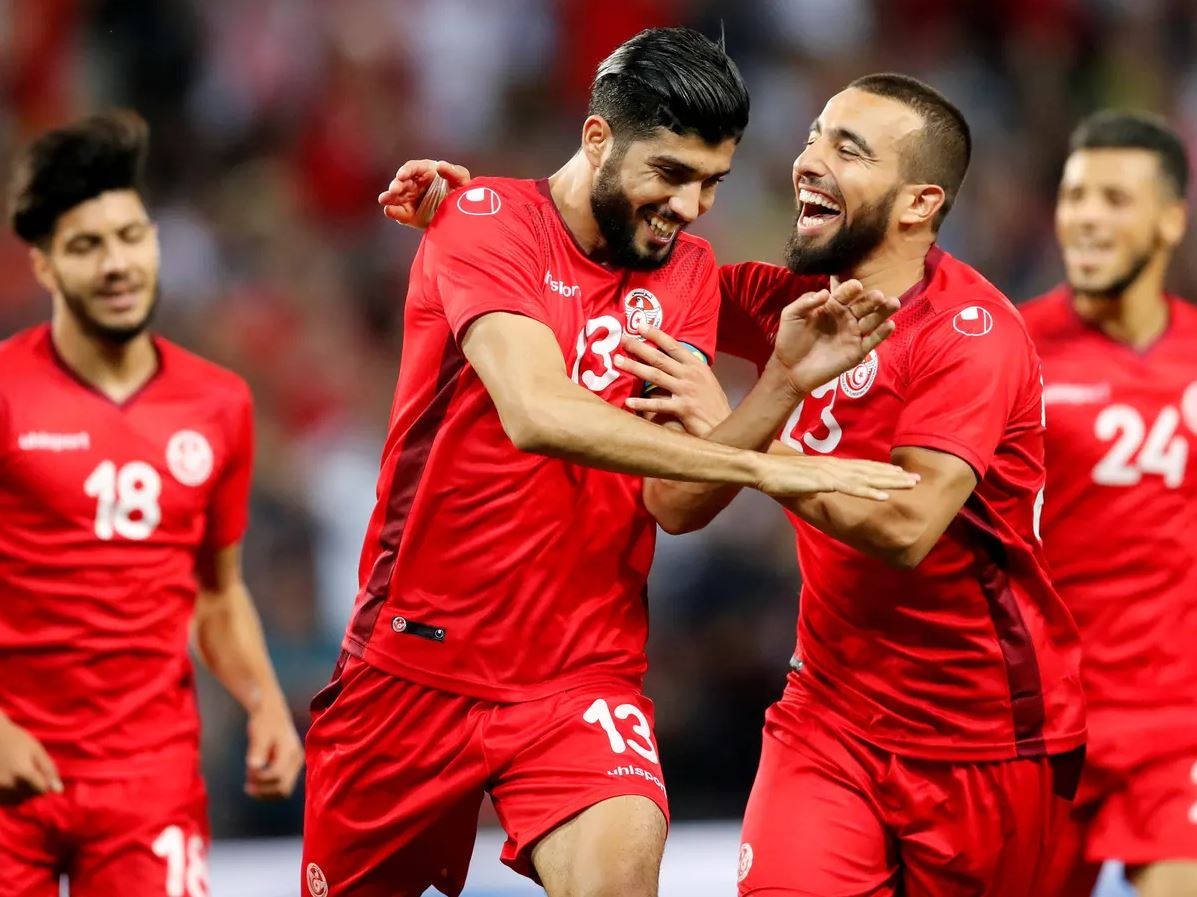 Tunisia National Football Team Players, Ferjani And Aymen In Action Wallpaper