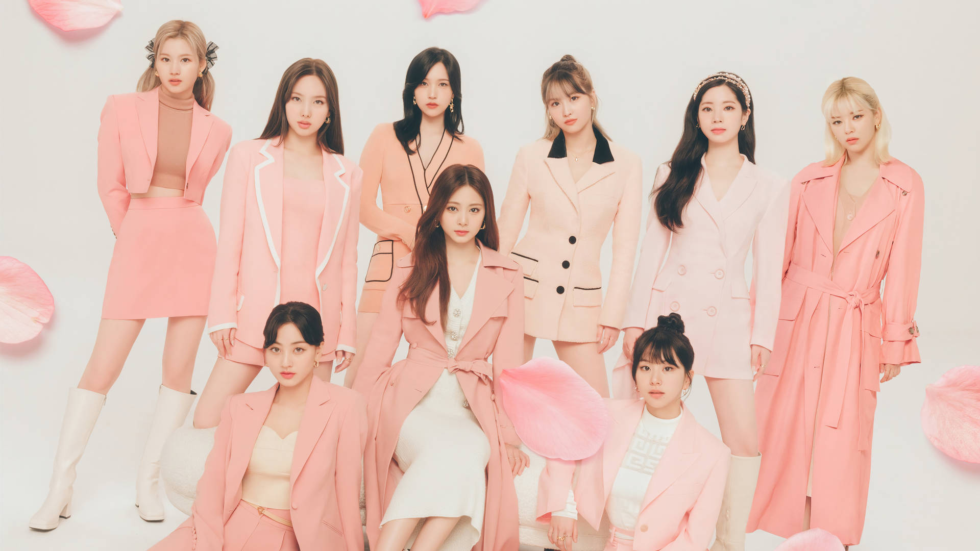 Twice 4k In Pink Outfits Wallpaper