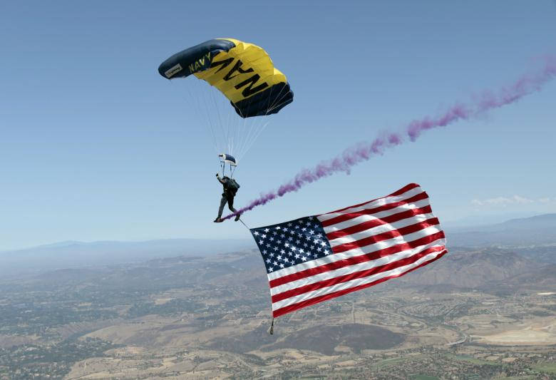 U S Navy Blue Angels With Flag Wallpaper