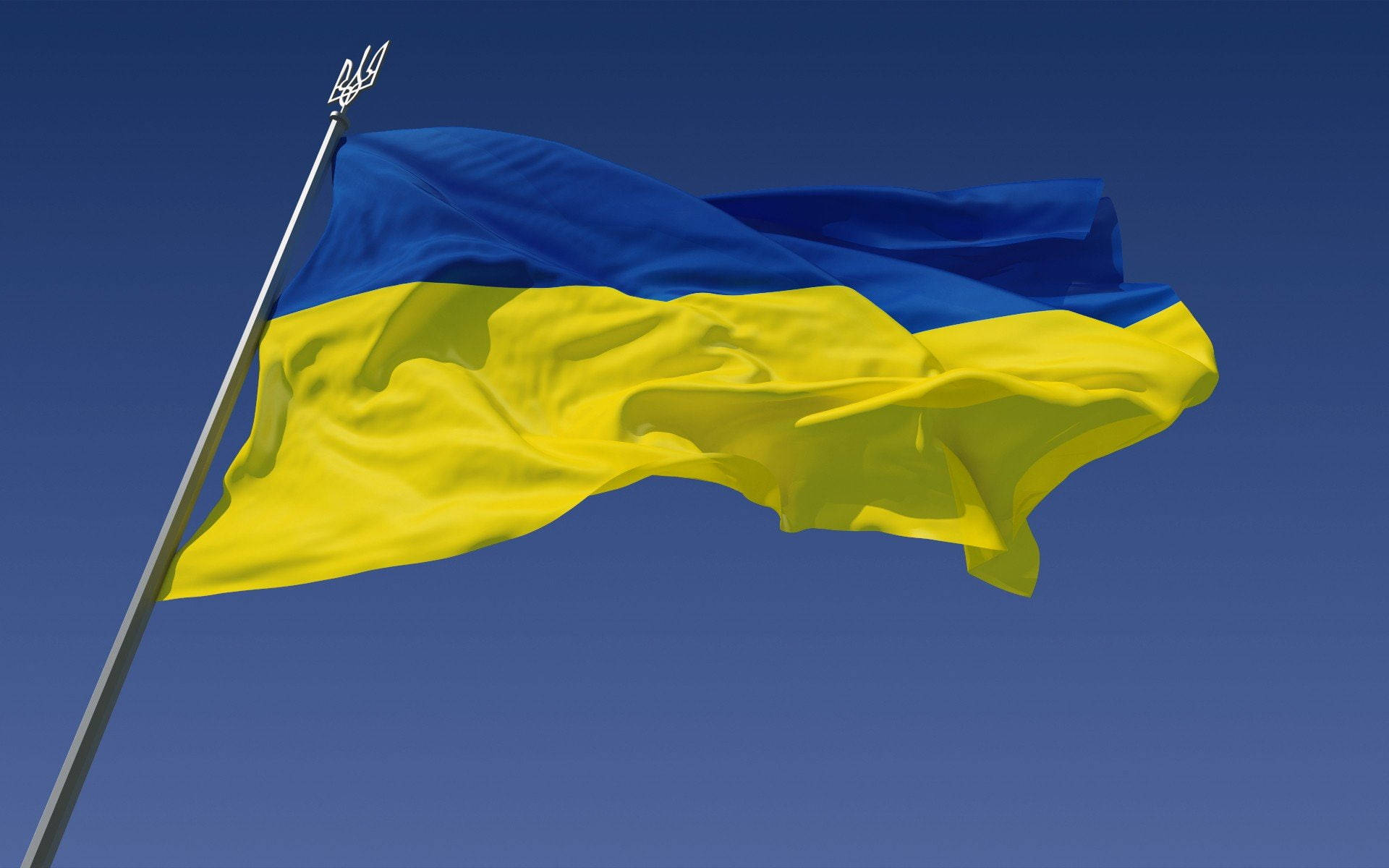 Ukraine Flag On Flagpole Wallpaper