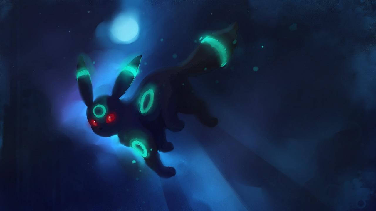 Umbreon Neon Green Glow Wallpaper