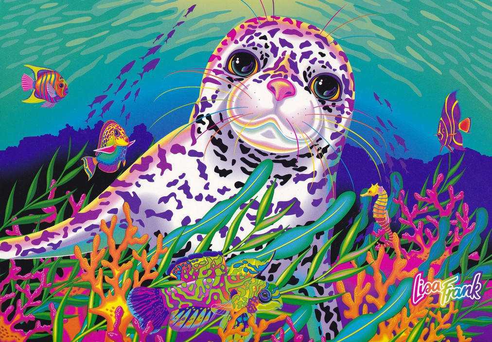 Underwater Lisa Frank Seal Wallpaper