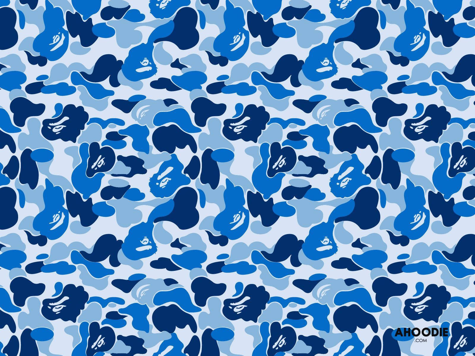 Up-level Your Wardrobe Swag With This Blue Camo Bape Streetwear Design - Exclusive From Wallpapers.com! Wallpaper