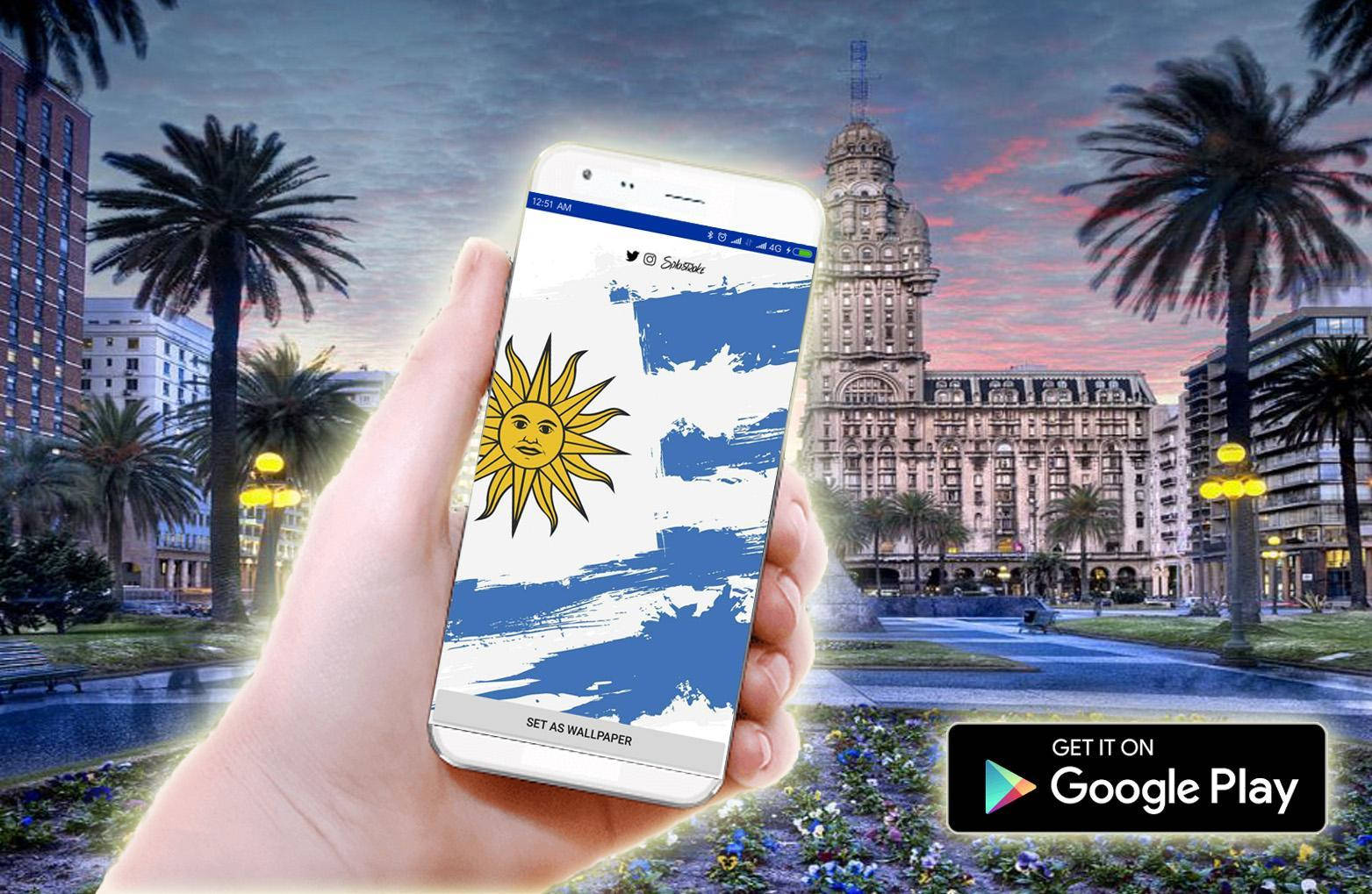 Uruguay Flag Cellphone Screen Wallpaper