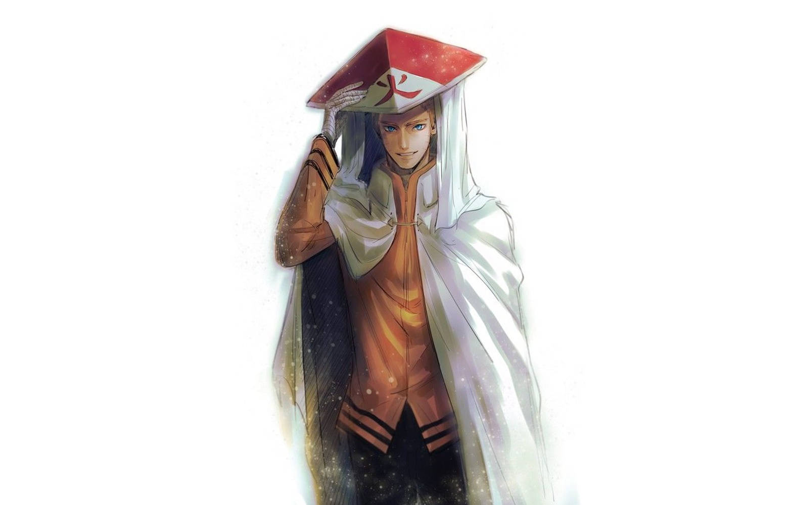 Uzumaki Naruto Hokage Cloak And Headdress Wallpaper