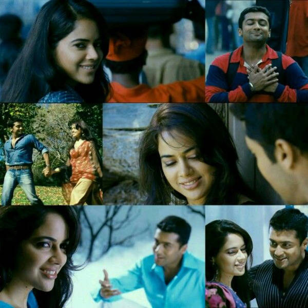 Vaaranam Aayiram Surya And Meghna Scenes Collage Wallpaper