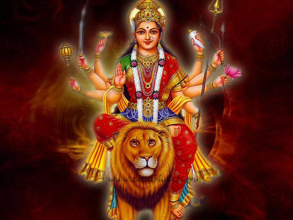 Vaishno Devi Doing The Abhay Mudra Gesture Wallpaper