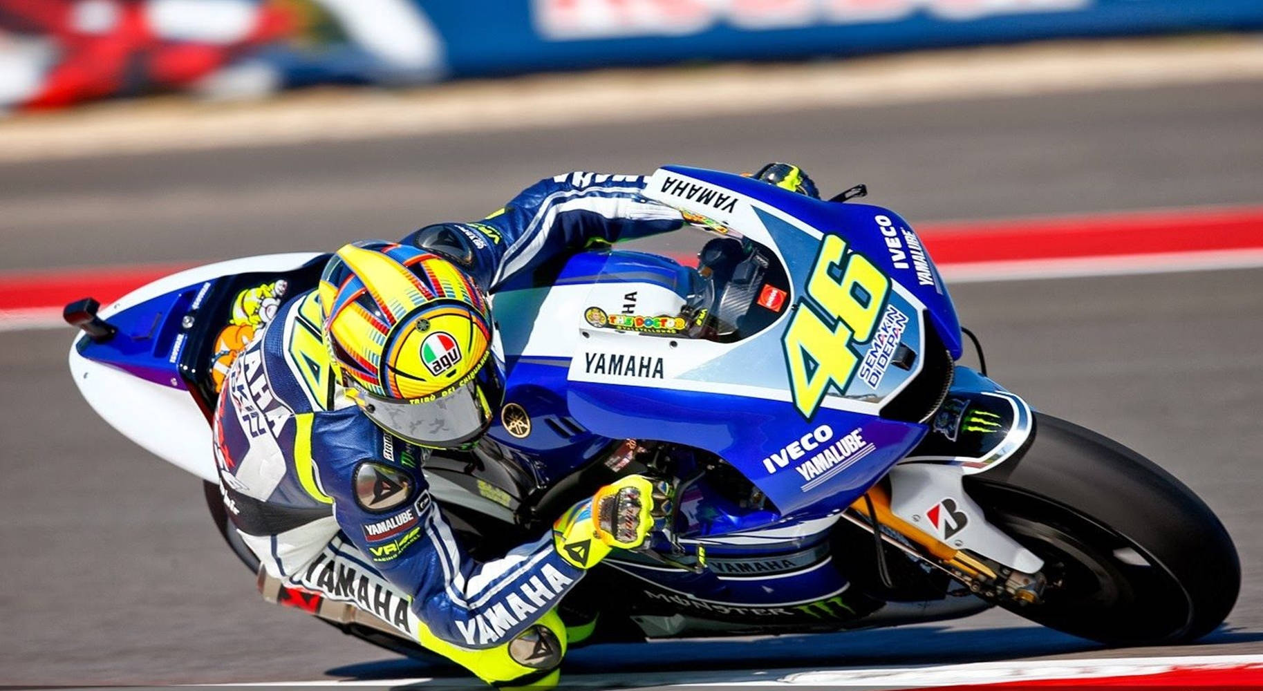 Valentino Rossi Blue Yamaha Motorcycle Wallpaper