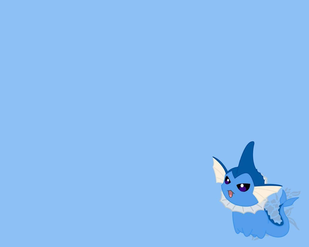 Vaporeon Minimalist Blue Wallpaper