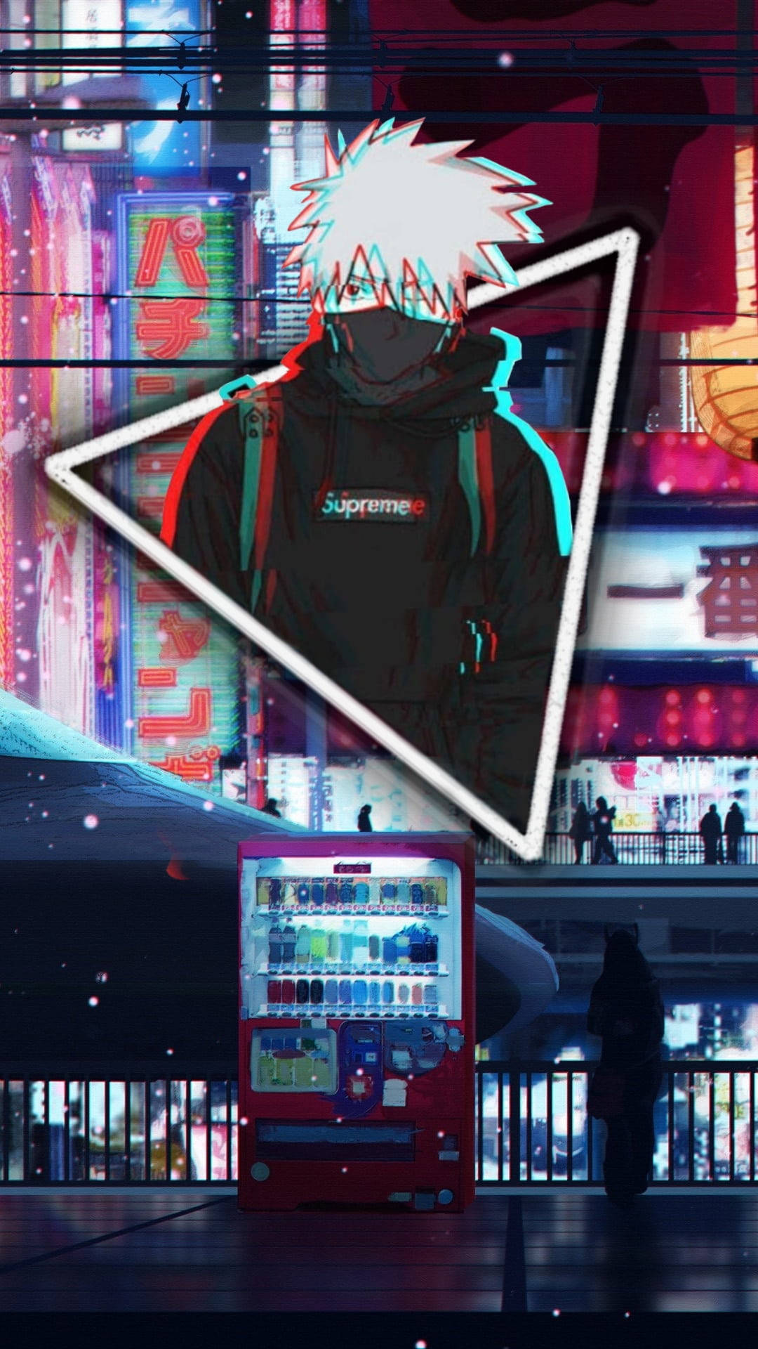 Vaporwave Aesthetic Of Kakashi Hatake Supreme Wallpaper