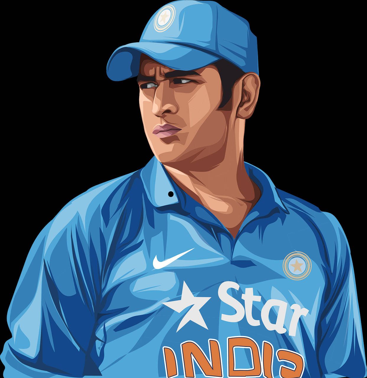 Vector Cartoon Ms Dhoni Hd Wallpaper