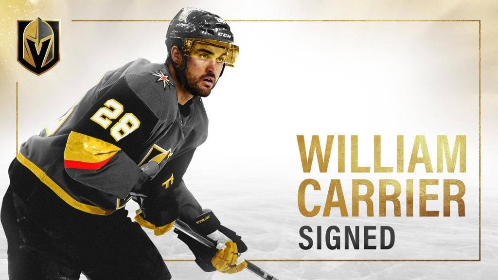Vegas Golden Knights Star Player - William Carrier In Action Wallpaper