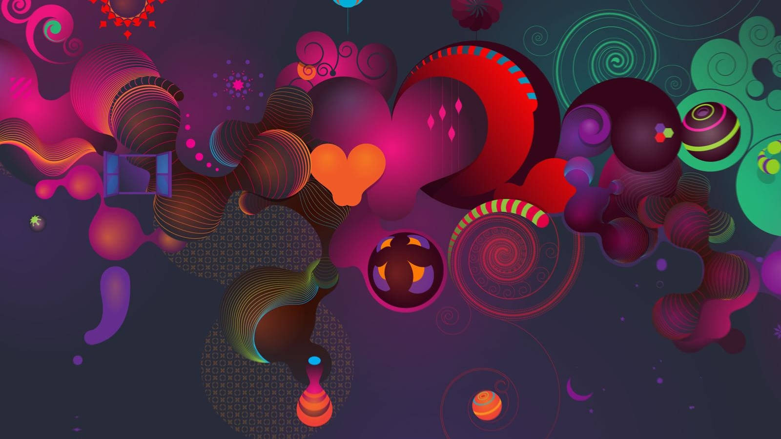 Vibrant Funky Balloon Art Explosion Wallpaper