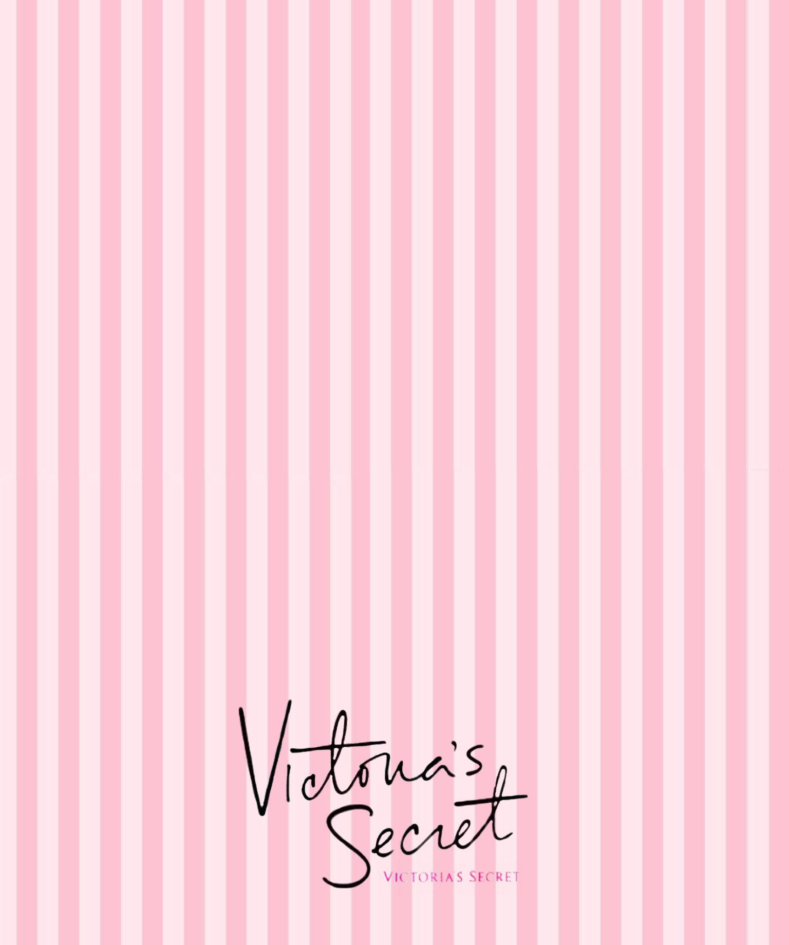 Victoria's Secret Cursive Logo Stripes Wallpaper