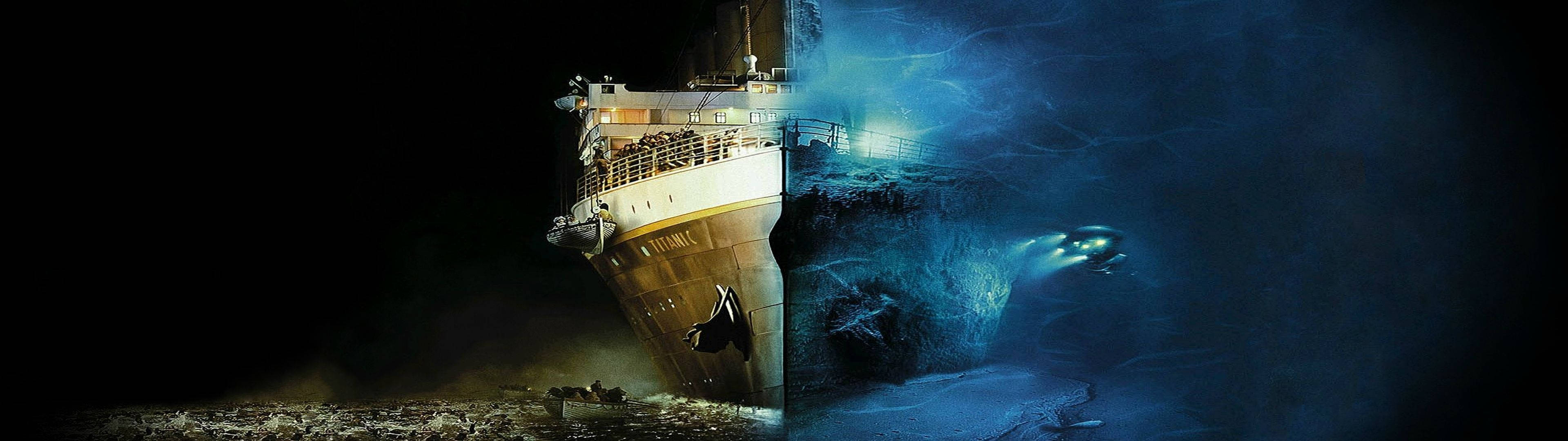 View Of The Titanic Above And Below The Sea Wallpaper