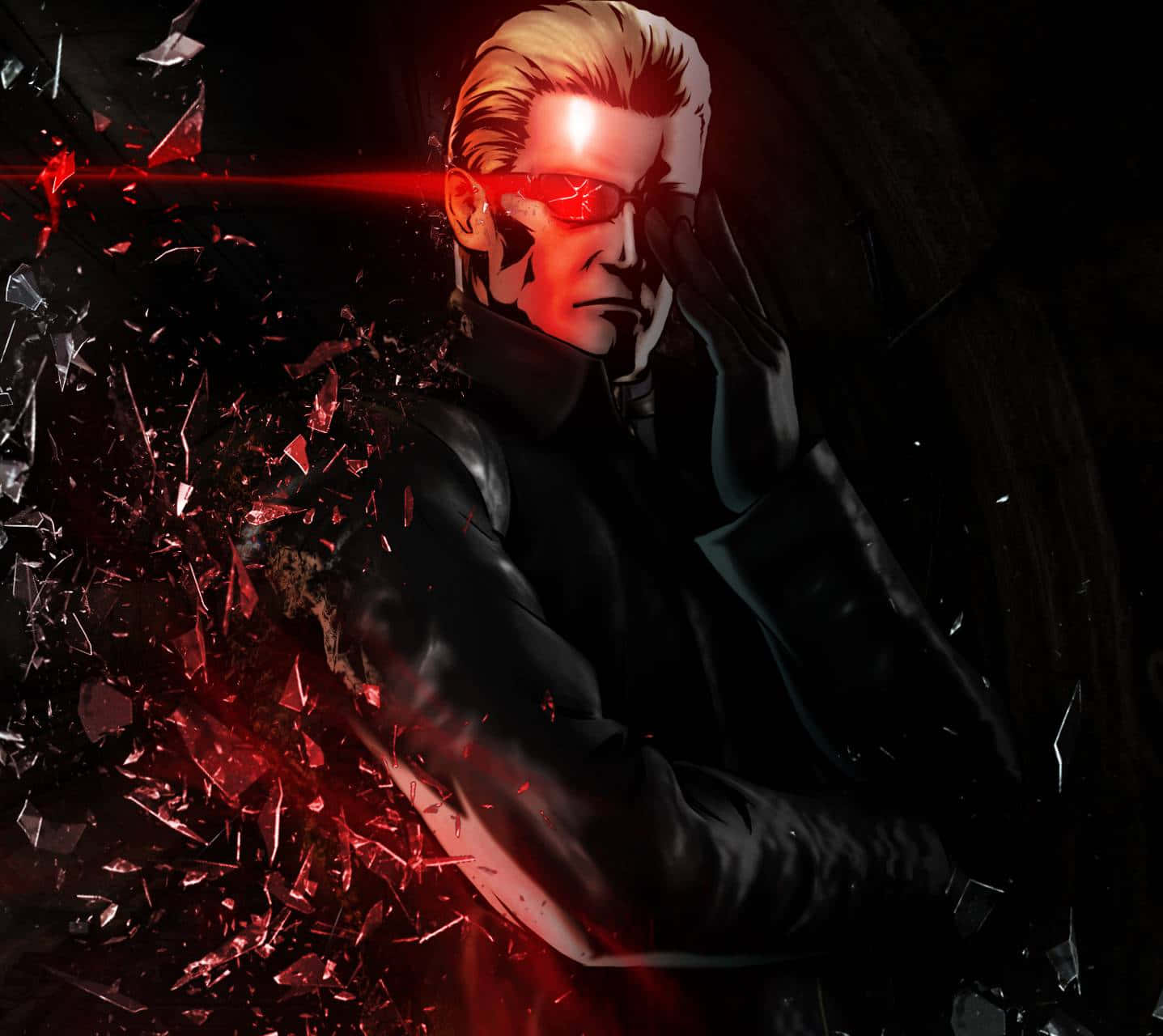 Villainous Stare - Albert Wesker In Action Wallpaper