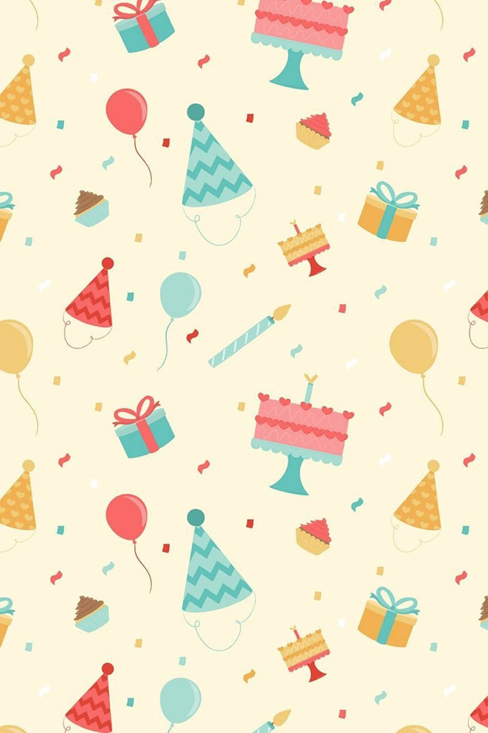 Vintage Aesthetic Happy Birthday Doodle Wallpaper