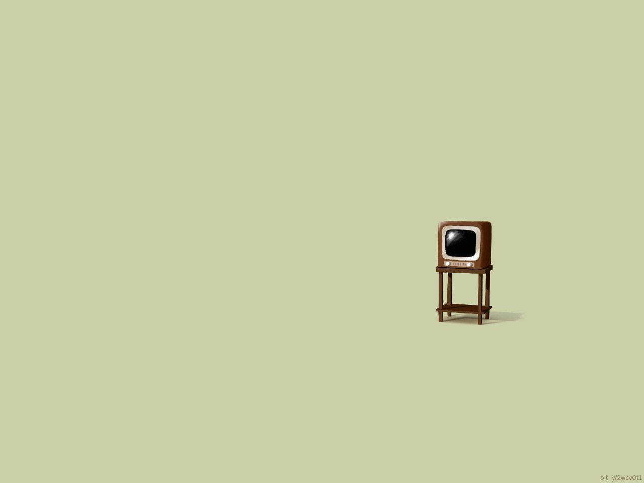 Vintage Minimalist Television Set Wallpaper