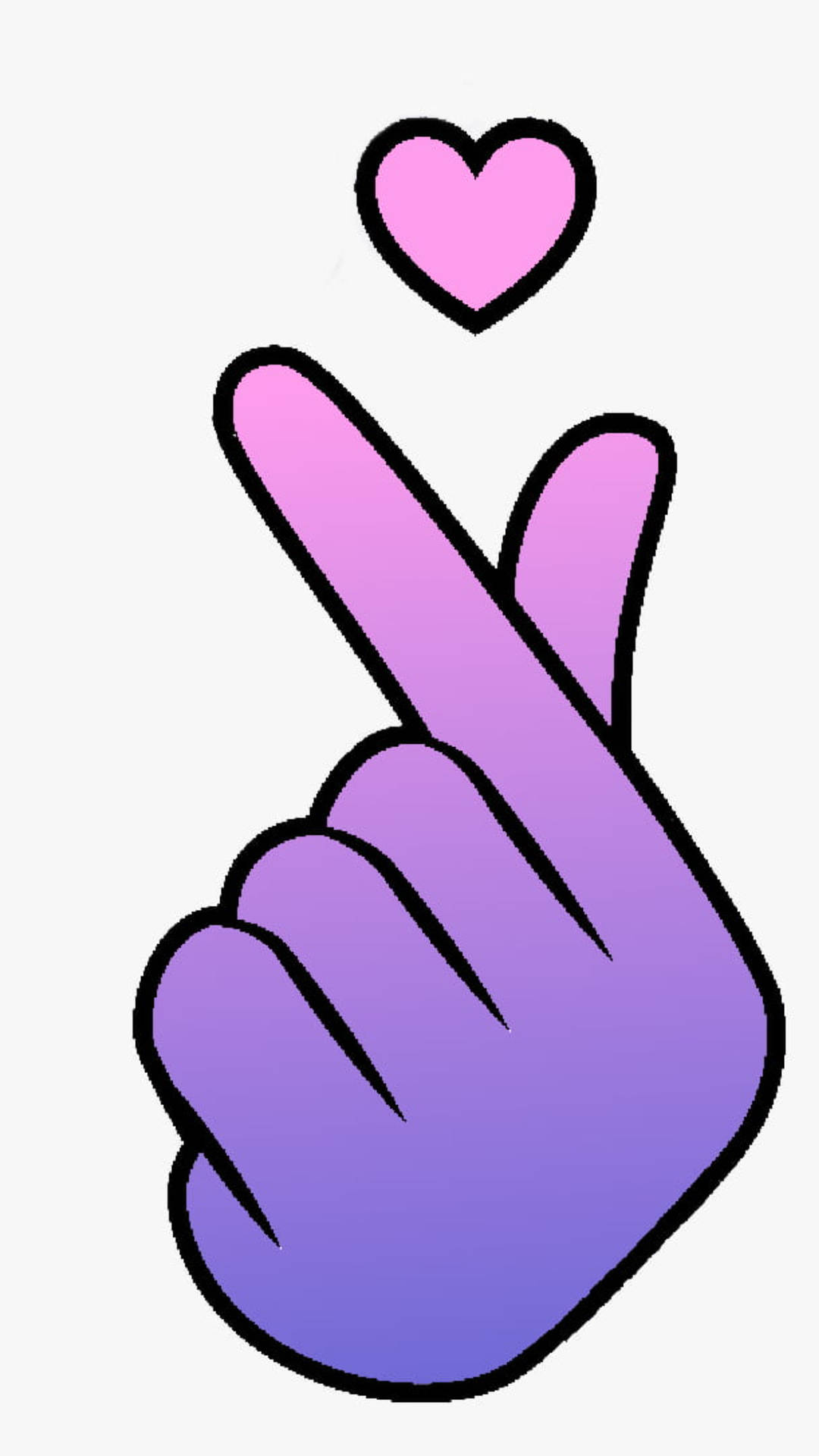 Violet Saranghae Finger Heart Icon Wallpaper