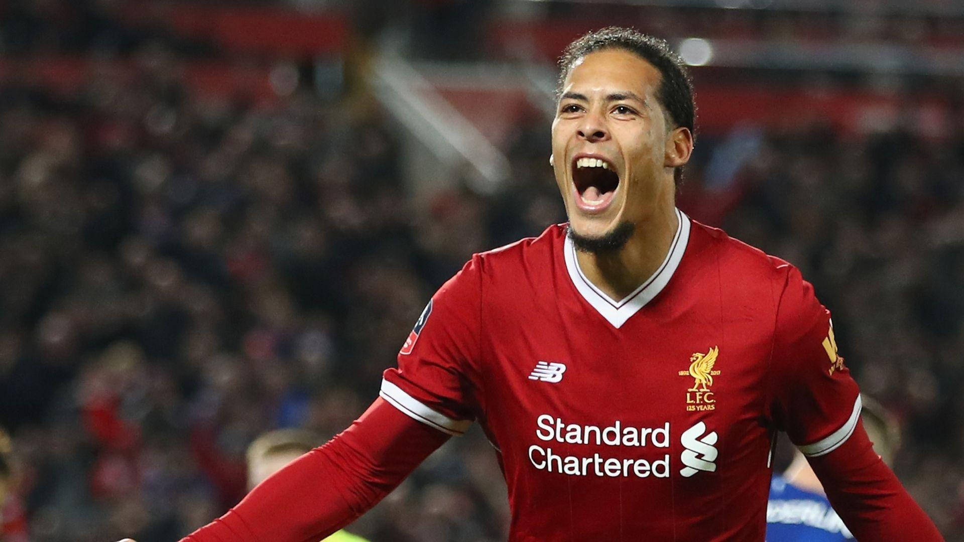 Virgil Van Dijk Roaring For The Crowd Wallpaper