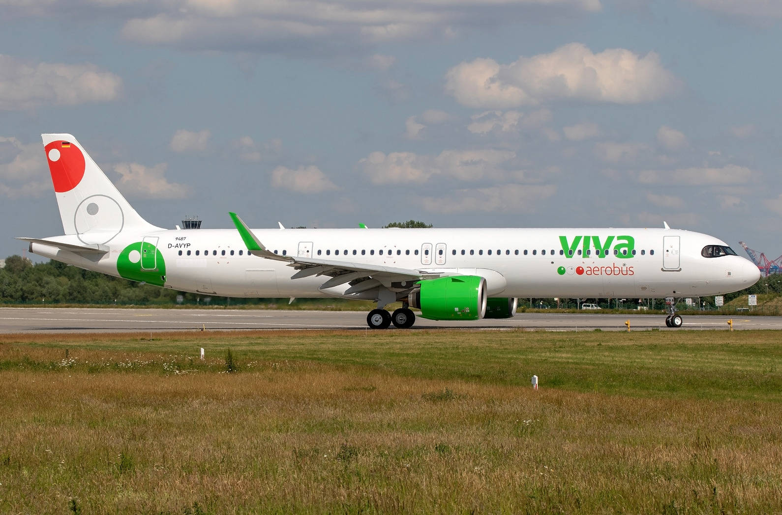 Viva Aerobus Runway With Grass Field Wallpaper