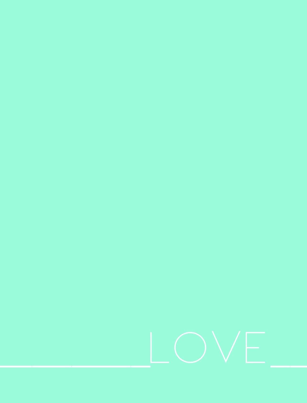 Vivid Love Lettering Aesthetic Teal Wallpaper