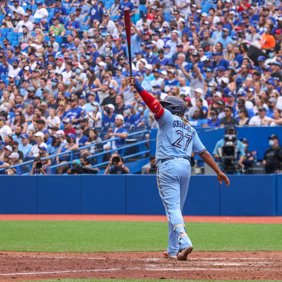 Vladimir Guerrero Jr Raising Bat Wallpaper