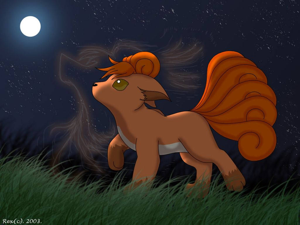 Vulpix And A Full Moon Wallpaper