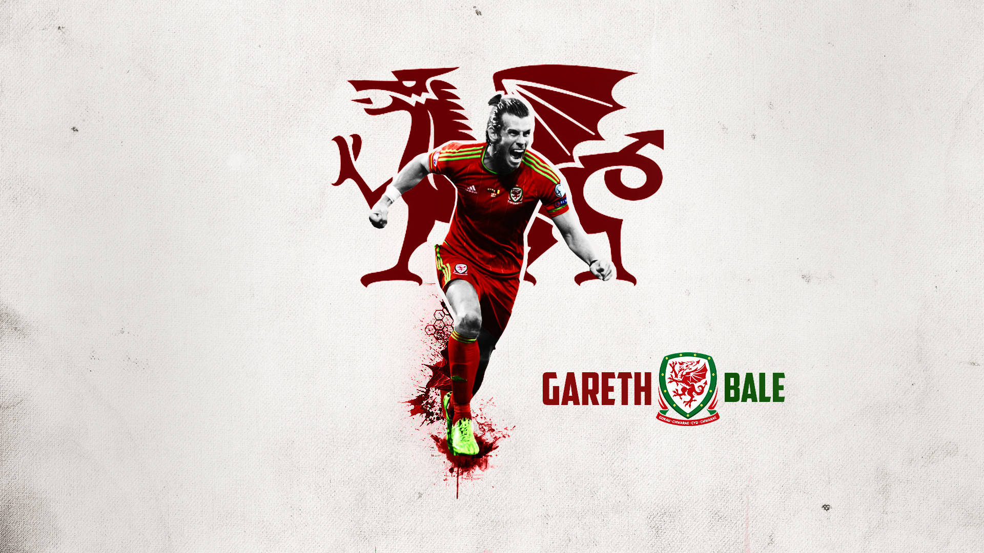 Wales National Football Team Bale And Dragon Emblem Wallpaper