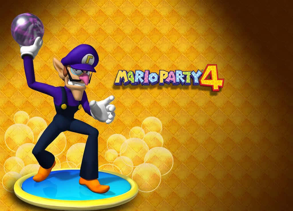 Waluigi Strikes A Mischievous Pose In A Vivid, High-quality Illustration. Wallpaper