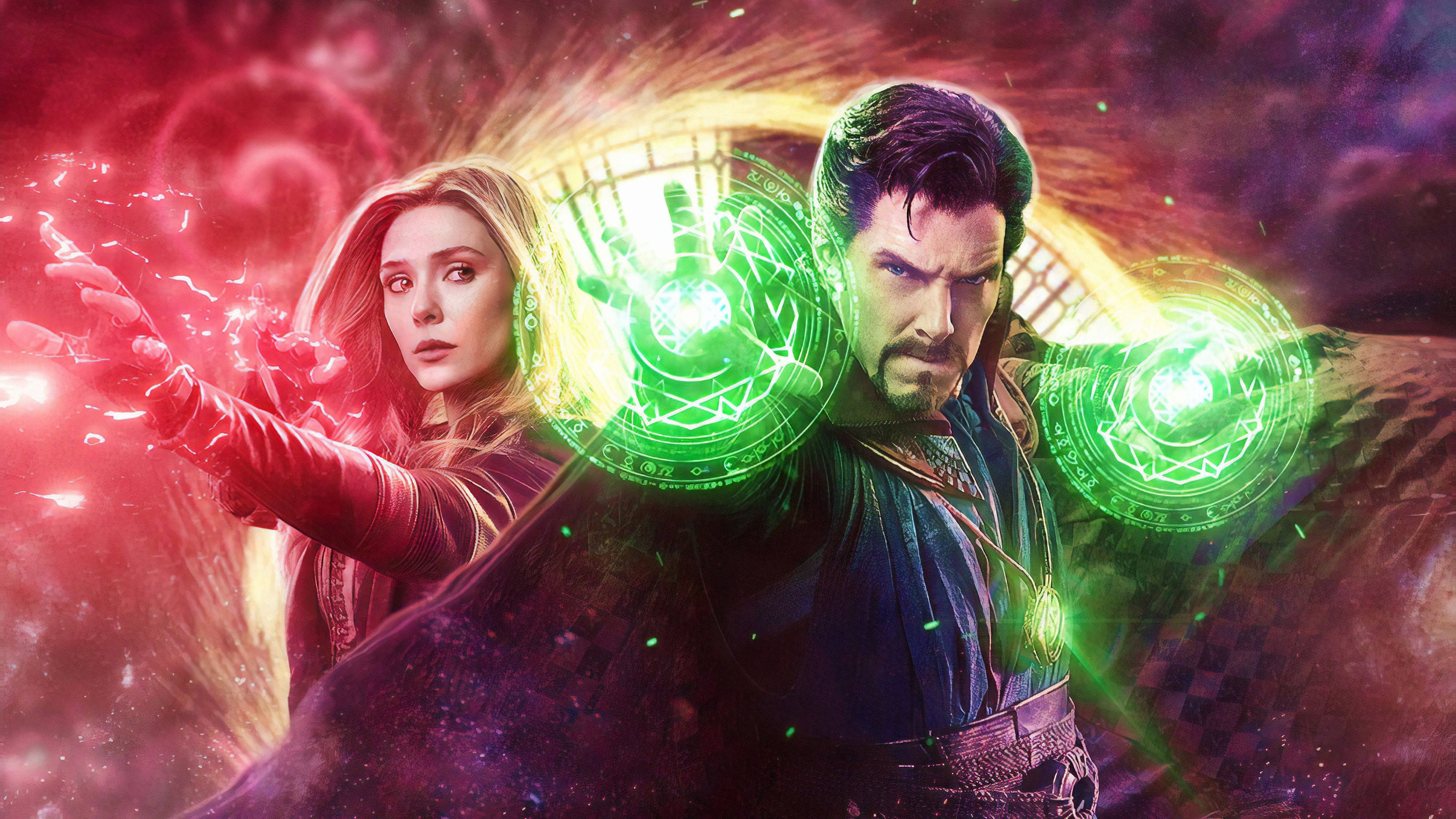 Wanda And Doctor Strange 4k Wallpaper