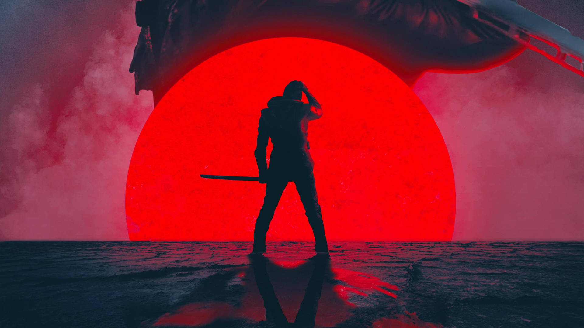 Warrior Silhoutte 1920 X 1080 Gaming Wallpaper