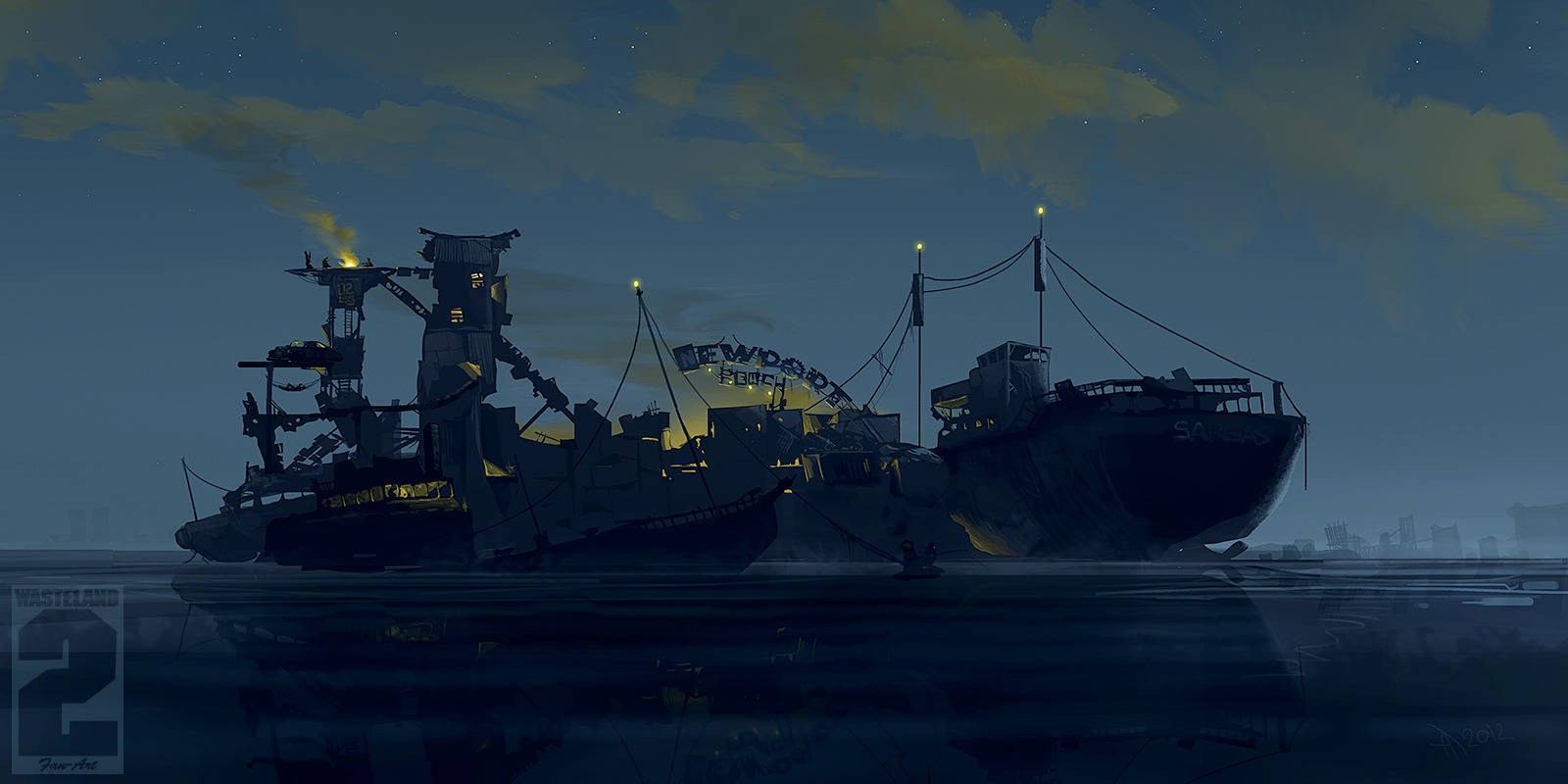 Wasteland Soldier's Ship Wallpaper