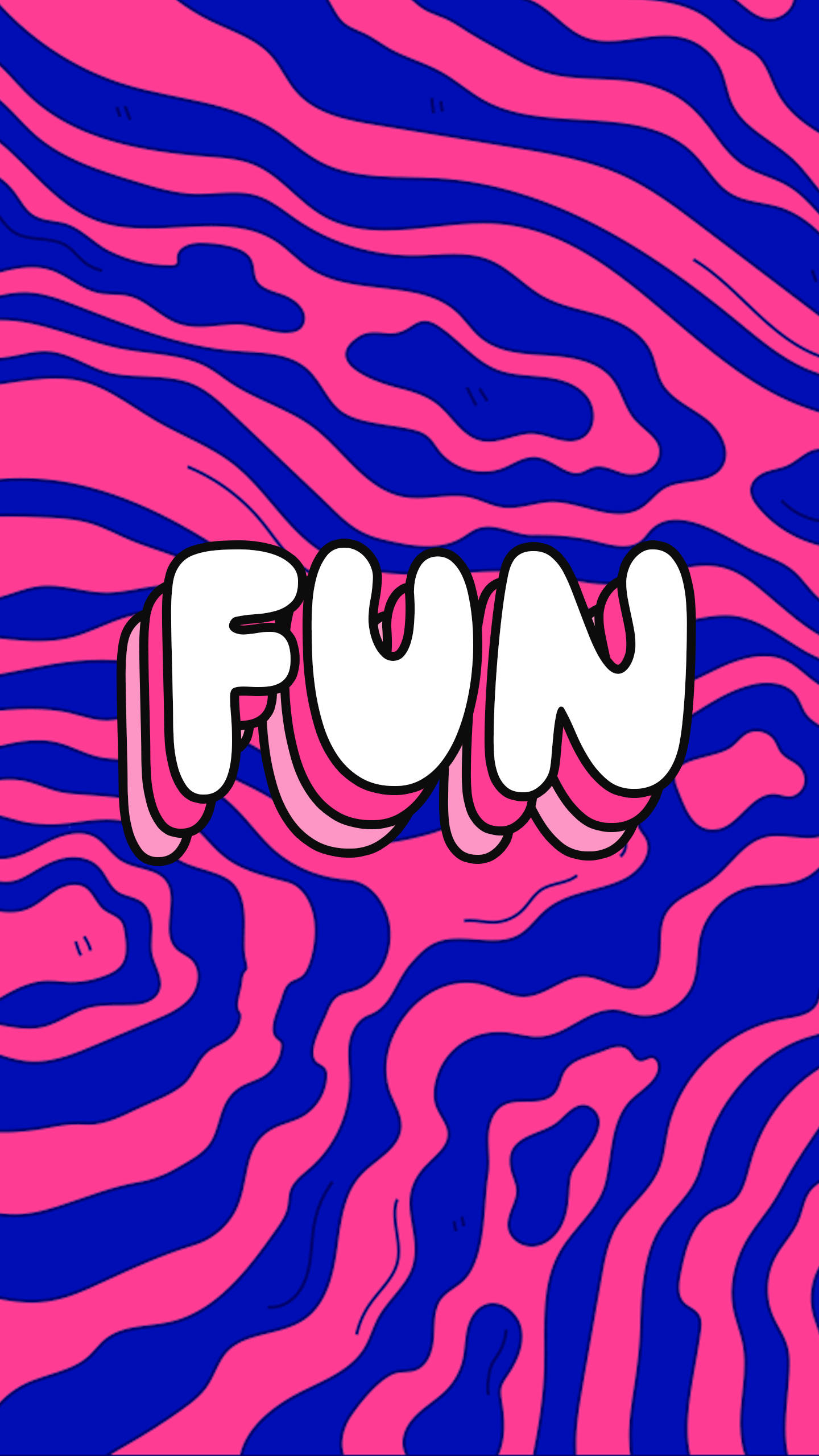 Wavy Fun 80s Retro Vintage Wallpaper