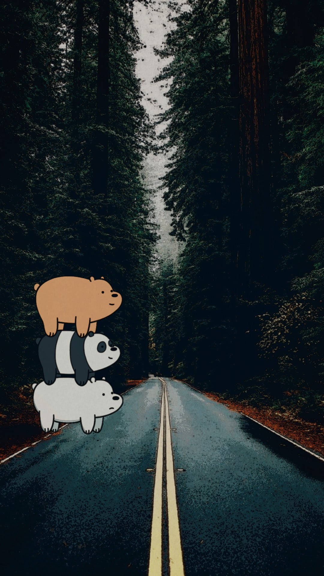 We Bare Bears Aesthetic Road Wallpaper