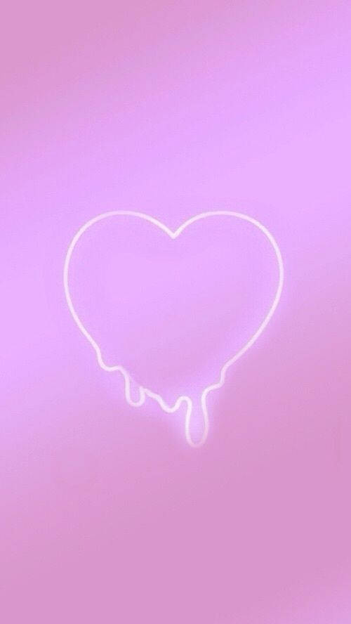 White Melting Heart Plain Aesthetic Wallpaper