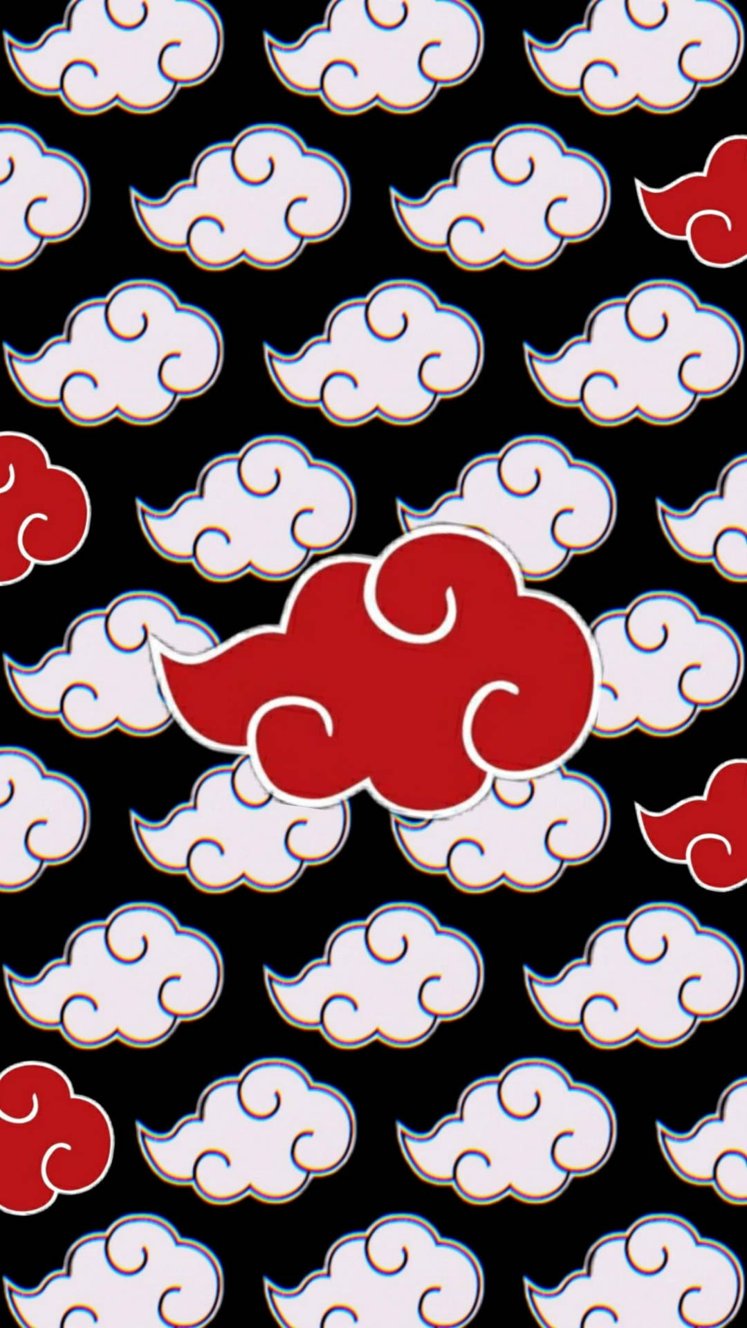 White Red Akatsuki Cloud Iphone Wallpaper