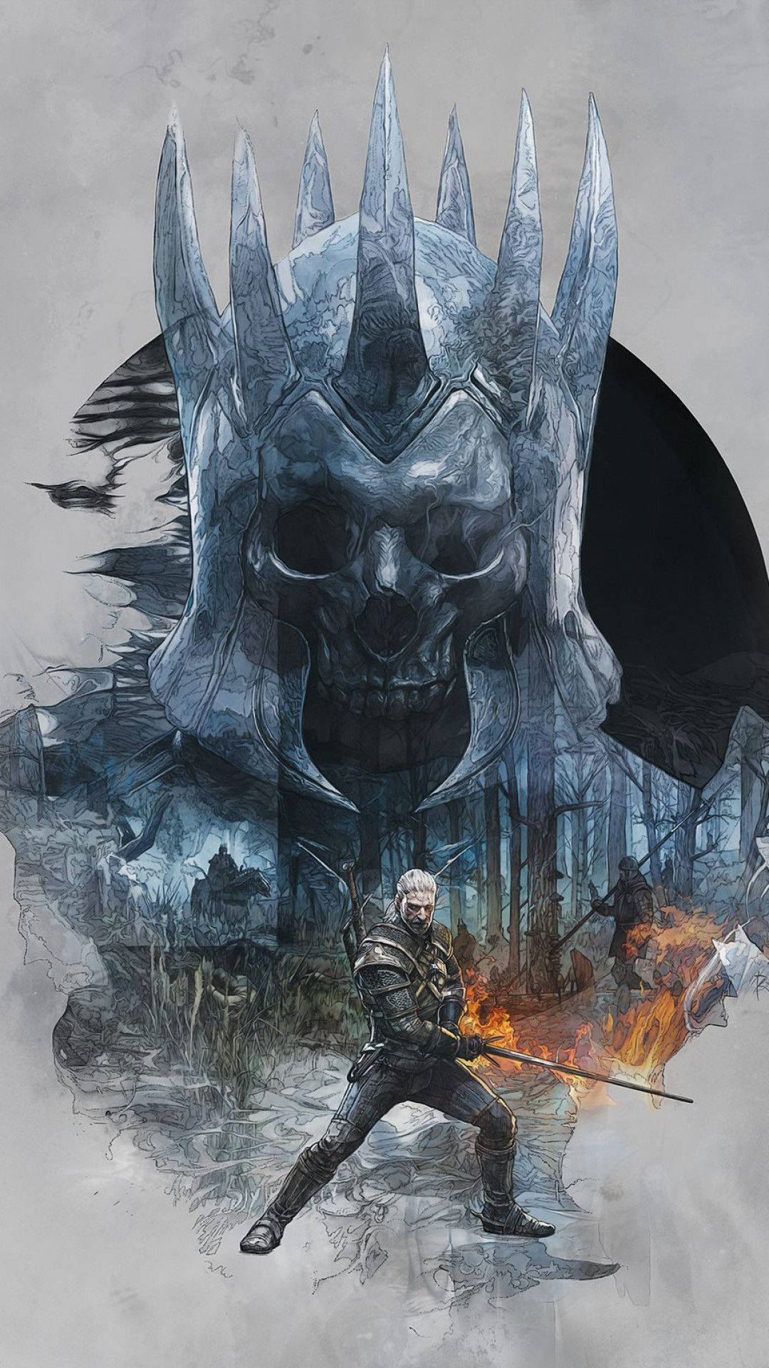 Wild Hunt General In Witcher 3 Iphone Wallpaper