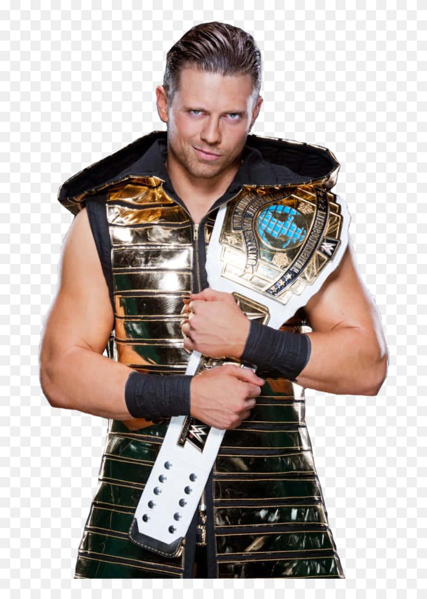 Wwe Superstar, The Miz, Showcasing His Championship Belt Wallpaper